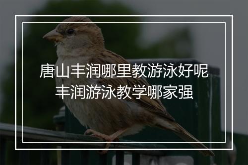 唐山丰润哪里教游泳好呢　丰润游泳教学哪家强